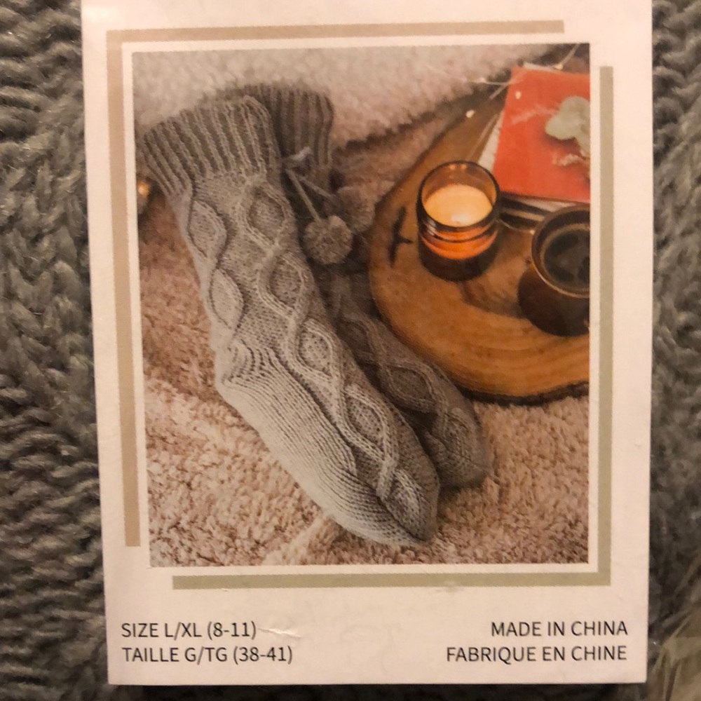 Mukluks dark gray cozy socks/slippers! Size L/XL